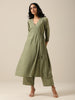 trueBrowns Sage Slub Texture Angrakha Pant Set | Relove - Distacart
