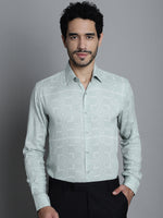 Thumbnail for Jainish Men's Geomatric Printed Formal Shirts - Pista - Distacart