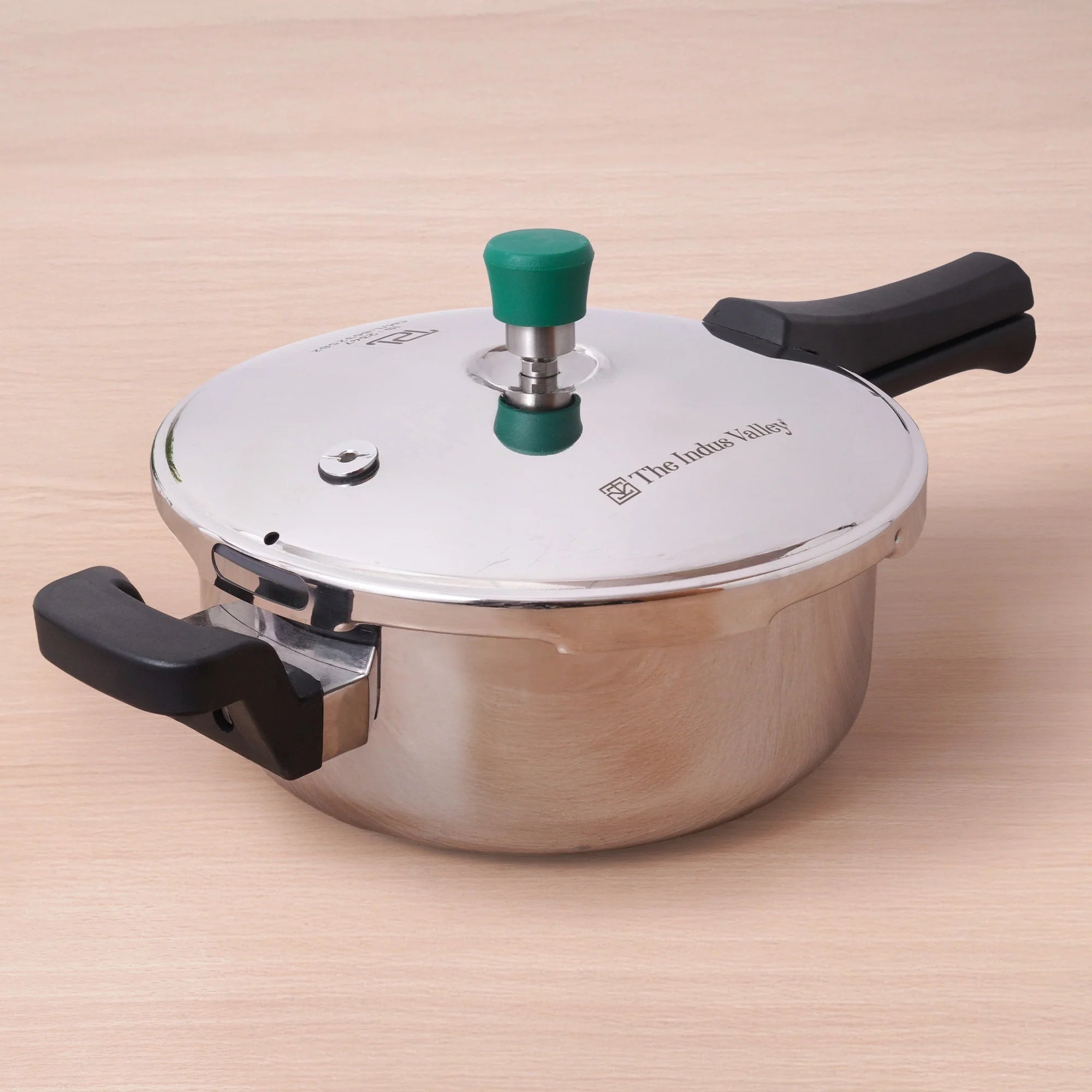 The Indus Valley Tri-ply Stainless Steel Pressure Pan, Premium Quality, 3 Layer Thick Body, Heavy Bottom, 100% Food-safe, ISI Certified, Induction & Gas, 3.5/5L - Distacart