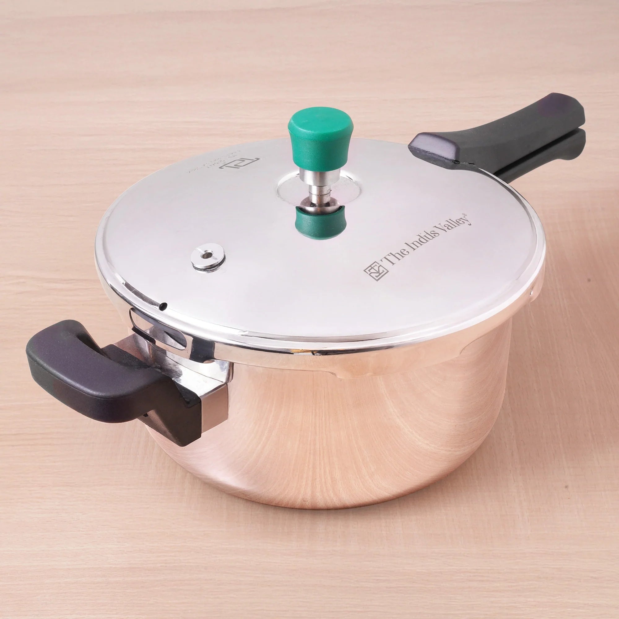 The Indus Valley Tri-ply Stainless Steel Pressure Pan, Premium Quality, 3 Layer Thick Body, Heavy Bottom, 100% Food-safe, ISI Certified, Induction & Gas, 3.5/5L