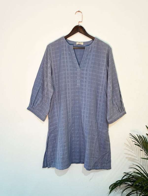 trueBrowns Light Blue Gauze Dobby Co-ord Set