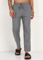 Thumbnail for Fabmade Slate Grey Linen Pyjama - Distacart