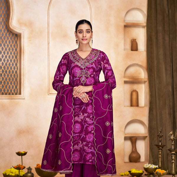 BulBul Rashmi Chanderi Pink Kurta Set with Dupatta