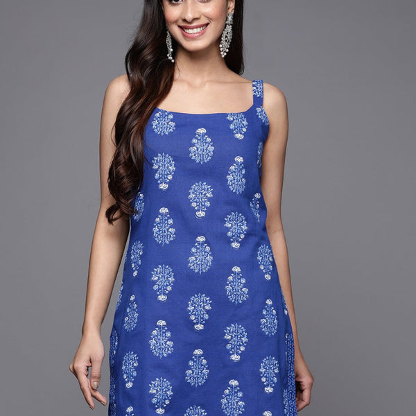 Ahalyaa Floral Printed Pure Cotton Tunic - Distacart