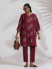 trueBrowns Purple Cotton Print Kurta Co-ord Set - Distacart