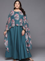 Thumbnail for Ahalyaa Plus Size Boat Neck Maxi Ethnic Dress - Distacart