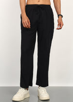 Thumbnail for Fabmade Noir Linen Trousers - Distacart