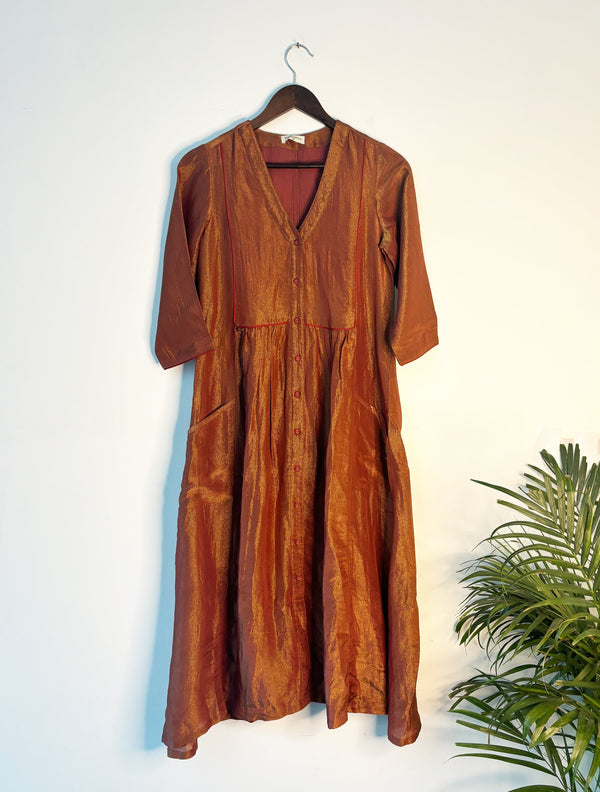 trueBrowns Bronze Tissue Kurta