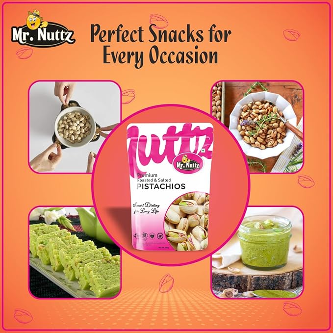 Mr. Nuttz Roasted & Salted Pistachios Pouch - Dista