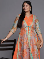 Thumbnail for Ahalyaa Plus Size V-Neck Maxi Ethnic Dress - Distacart