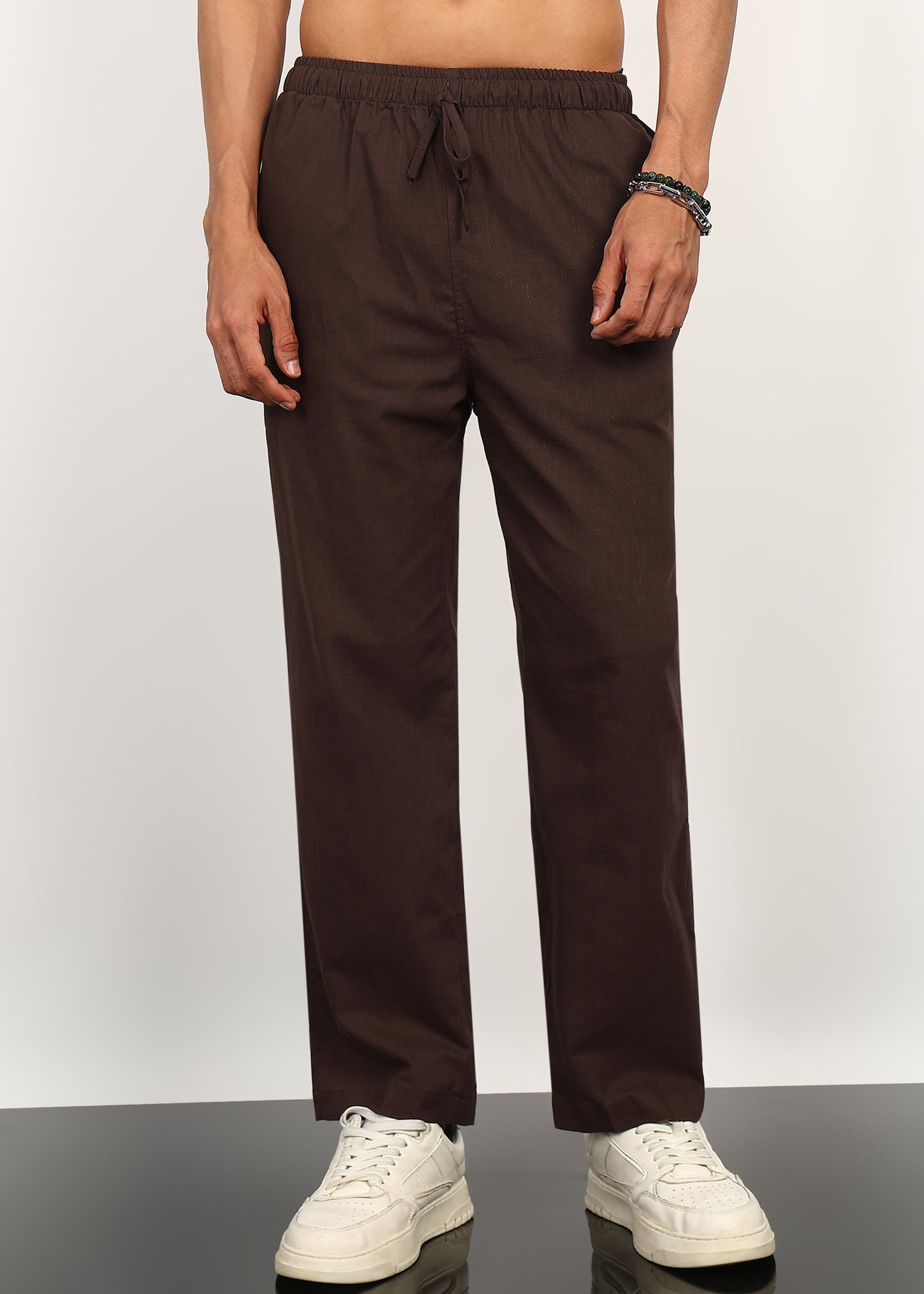 Fabmade Cocoa Drift Linen Trousers - Distacart