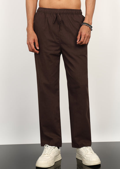 Fabmade Cocoa Drift Linen Trousers - Distacart