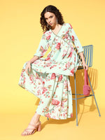 Thumbnail for Ahalyaa Women Floral Printed Pleated Kurti with Sharara - Distacart