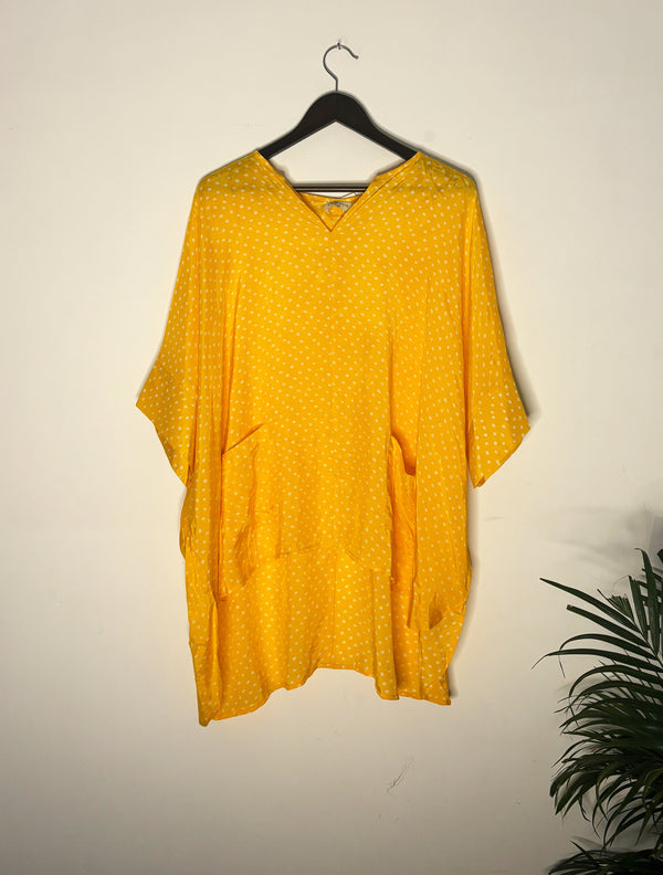 trueBrowns Yellow Lehariya Top