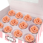 Thumbnail for sugar roses for cake cupcake decoration peach 120 gms