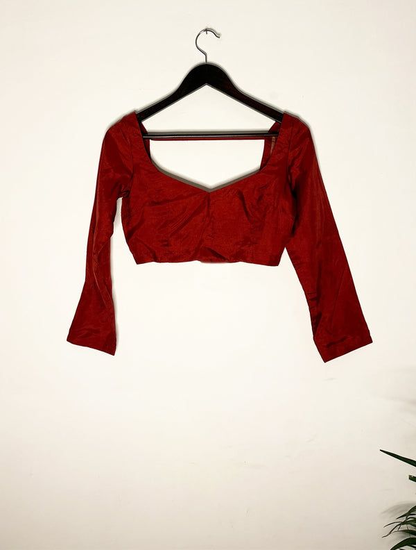 trueBrowns Red Silk Blouse