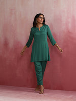 Thumbnail for trueBrowns Green Straight Kurta Co-ord Set