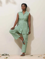 Thumbnail for trueBrowns Mint Green Cotton Linen Co-Ord Set