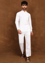 Thumbnail for Fabmade Ivory Ease Linen Short Kurta Co-Ord Set - Distacart