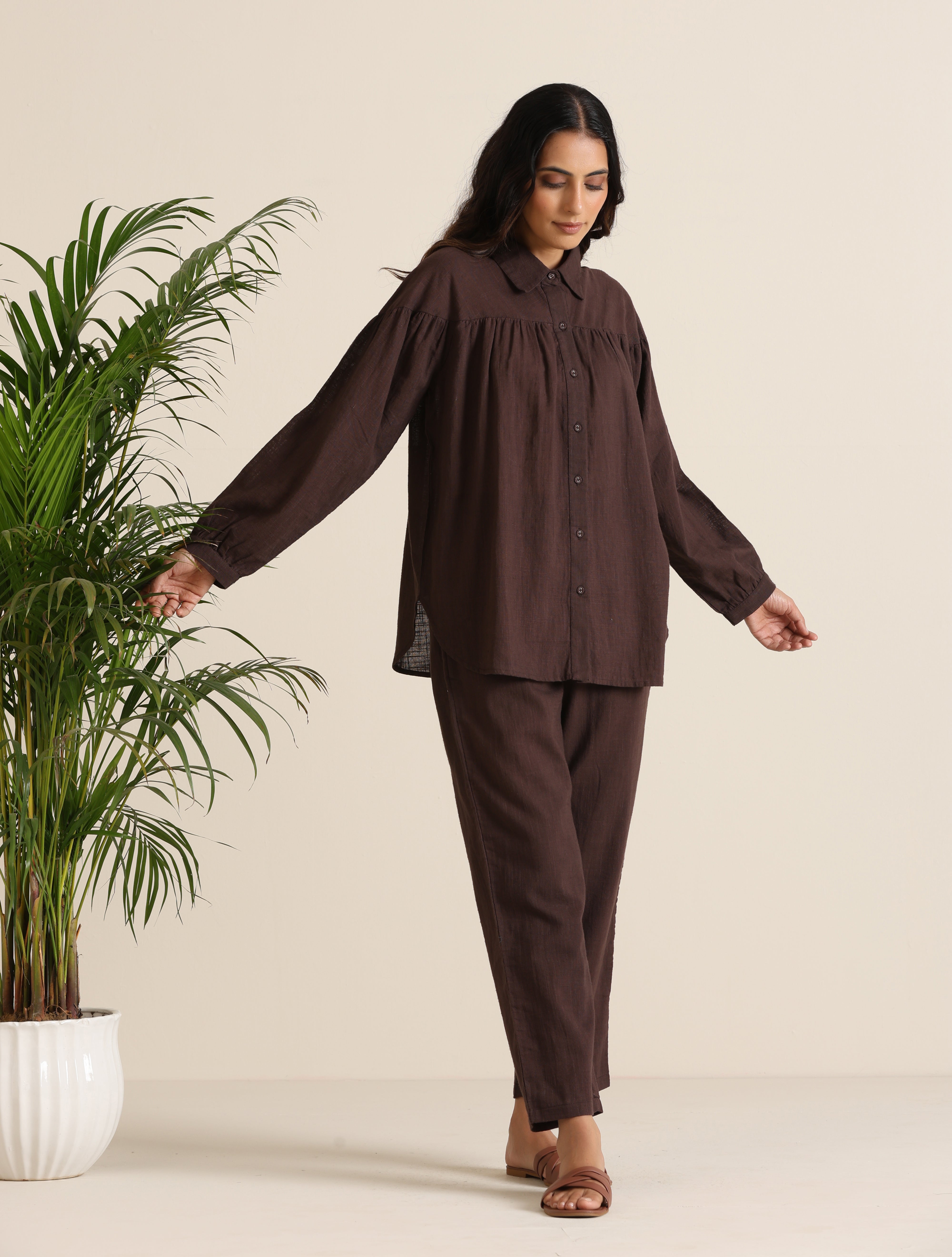 trueBrowns Cola Cotton Shirt Co-ord Set - Distacart