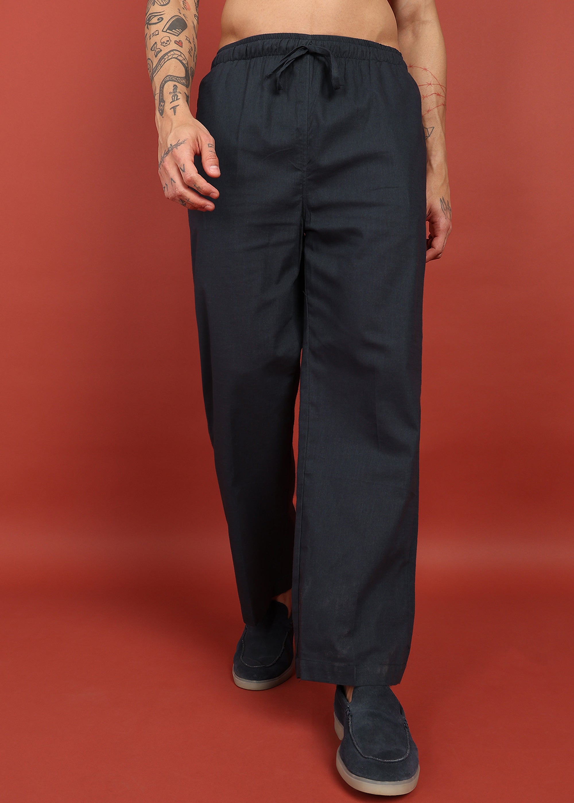 Fabmade Midnight Ease Relaxed-Fit Trousers - Distacart