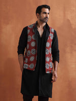 Thumbnail for trueBrowns Men's Rust Printed Nehru Jacket