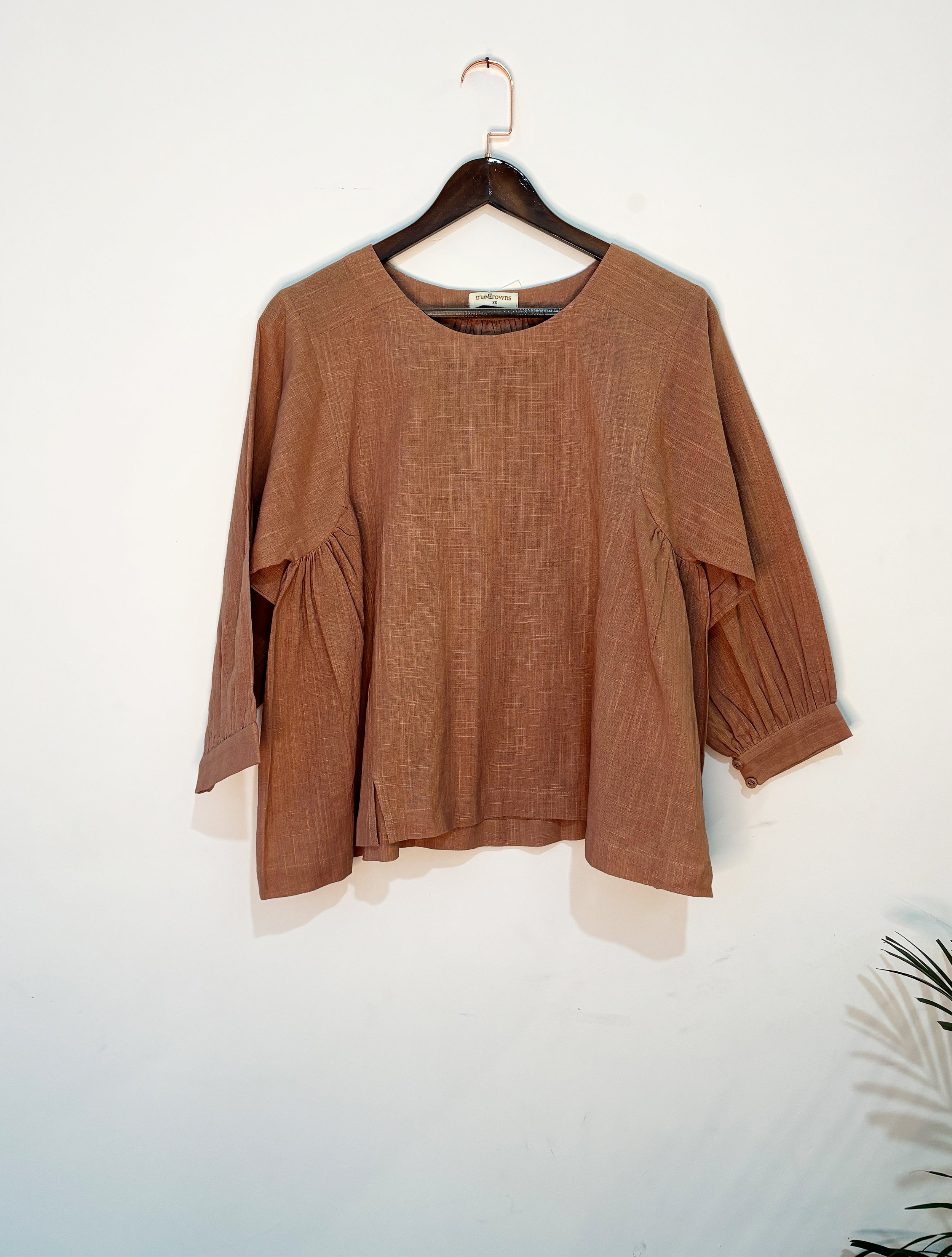 trueBrowns Beige Gauze Short Top Co-ord Set - Distacart