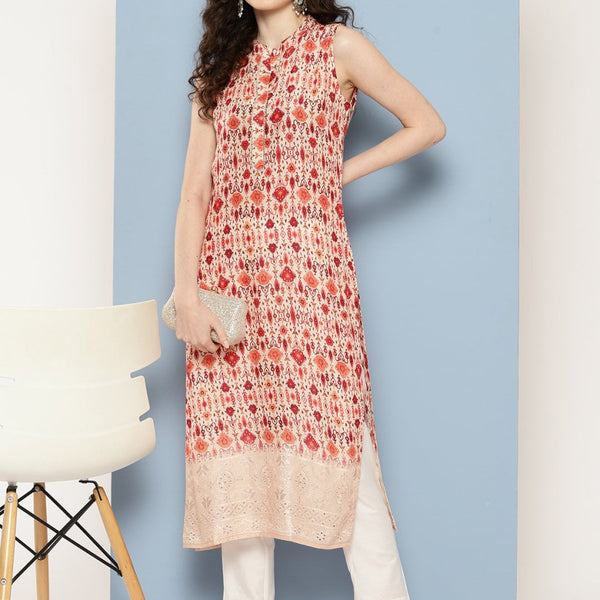 Ahalyaa Women Ethnic Motifs Embroidered Gotta Patti Kurta - Distacart