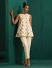 trueBrowns Ivory Rhombus Cotton Sleeveless Co-Ord Set - Distacart