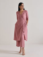 Thumbnail for trueBrowns Mauve Angrakha Kurta Set - Distacart