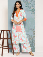 Thumbnail for Ahalyaa Floral Printed Kurta With Palazzos - Distacart