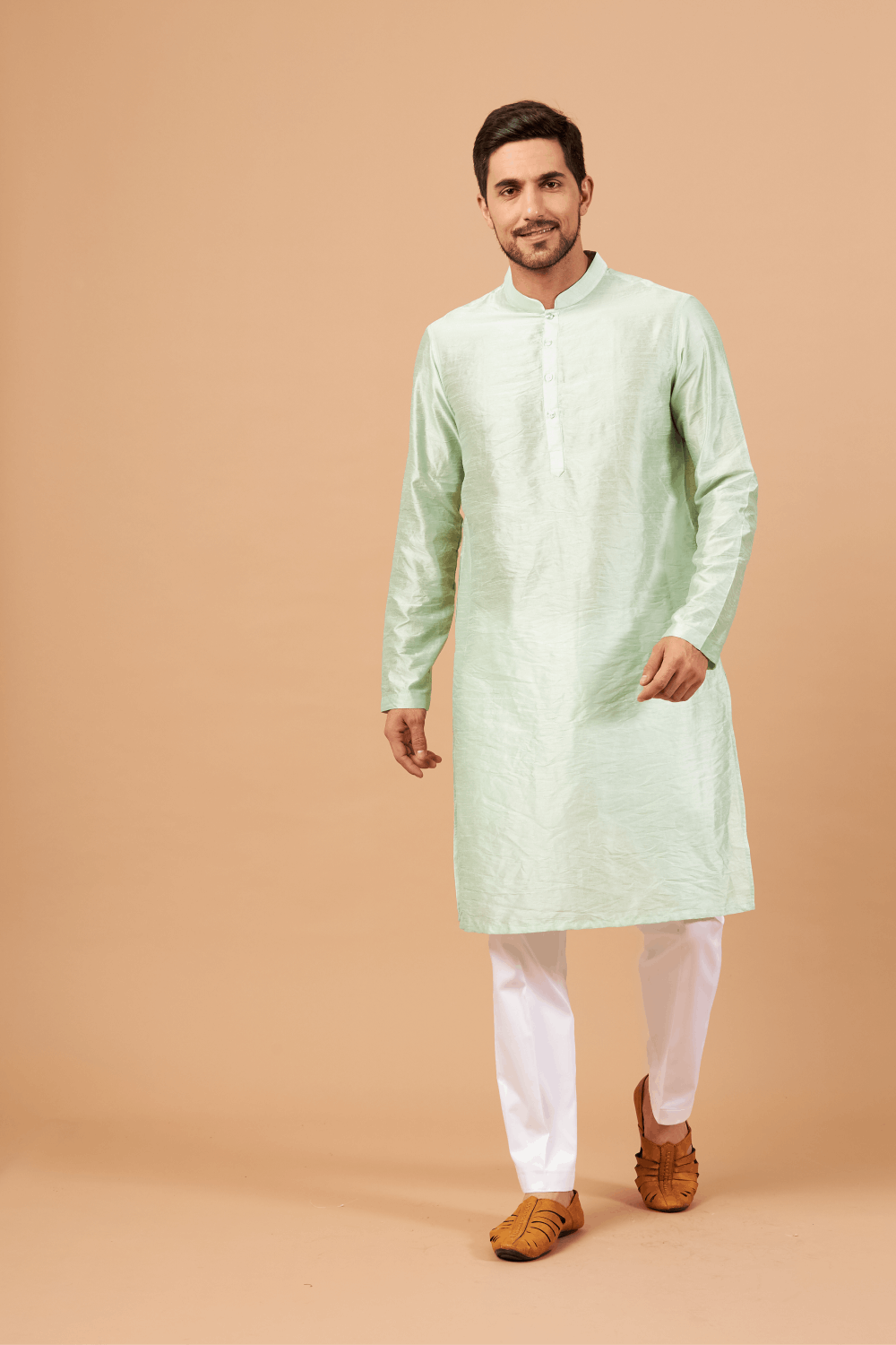Pastel Green Kurta by Hilo Design - Distacart