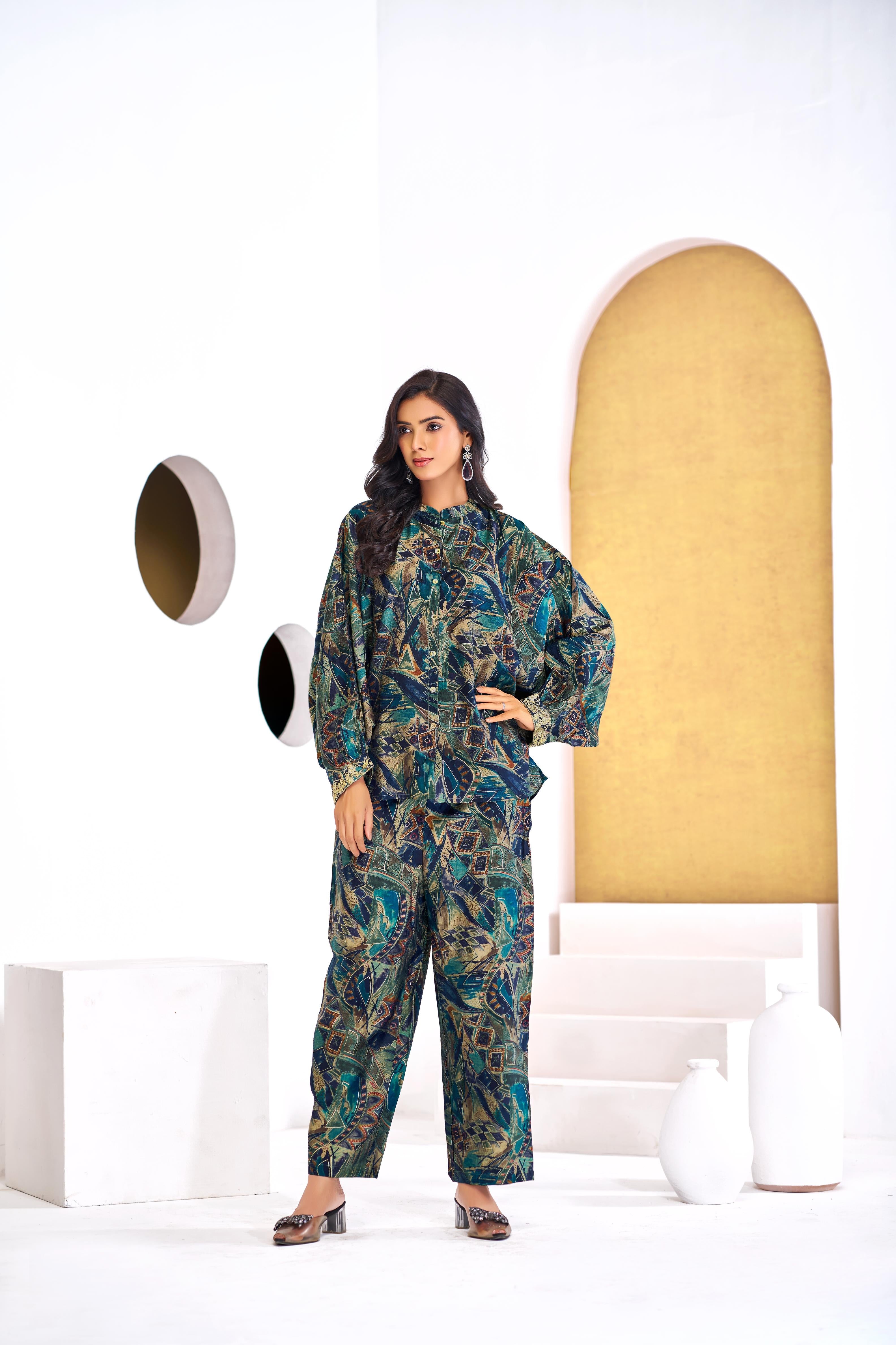 BulBul Mehzabin Teal Co-Ord Set