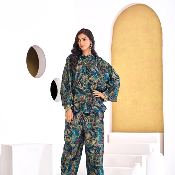BulBul Mehzabin Teal Co-Ord Set