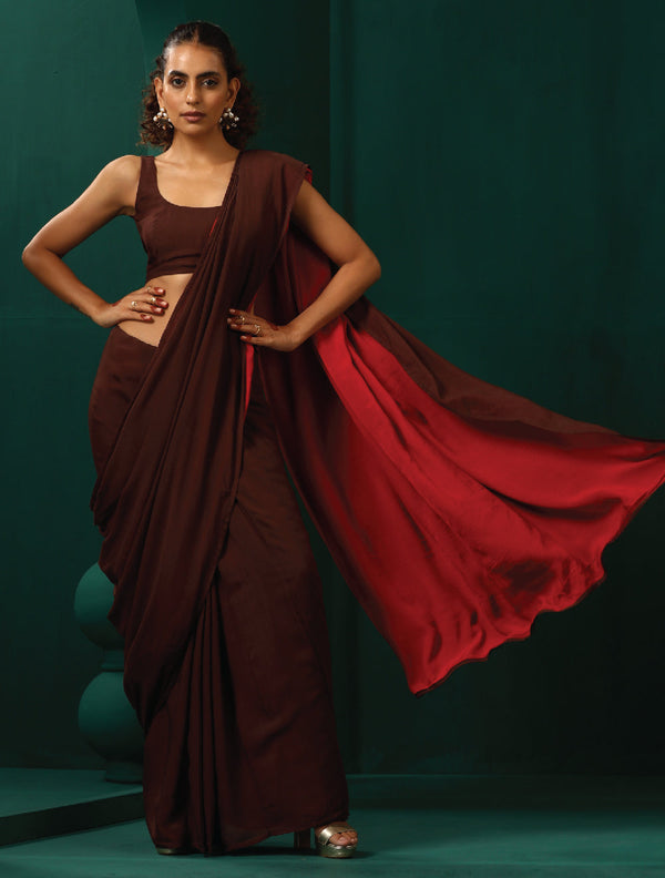 trueBrowns Cola Muslin Silk Ready to Wear Saree - Distacart