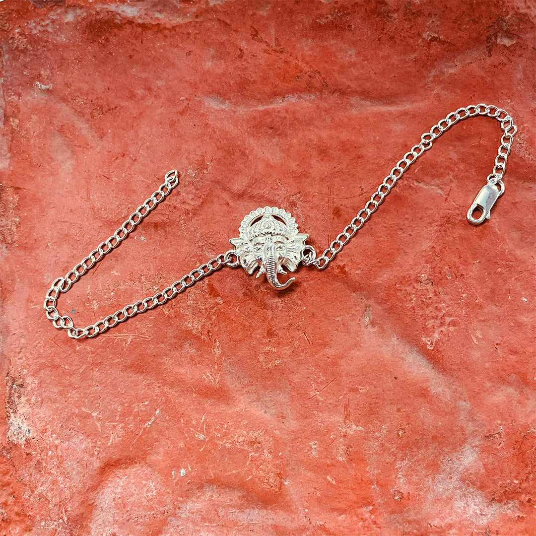 trueBrowns 925 Sterling Silver Ganesh Idol Silver Chain Rakhi - Distacart
