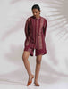 trueBrowns Purple Cotton Print Short Co-ord Set - Distacart