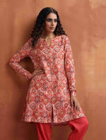 Thumbnail for trueBrowns Beige Print Kurta Co-ord Set