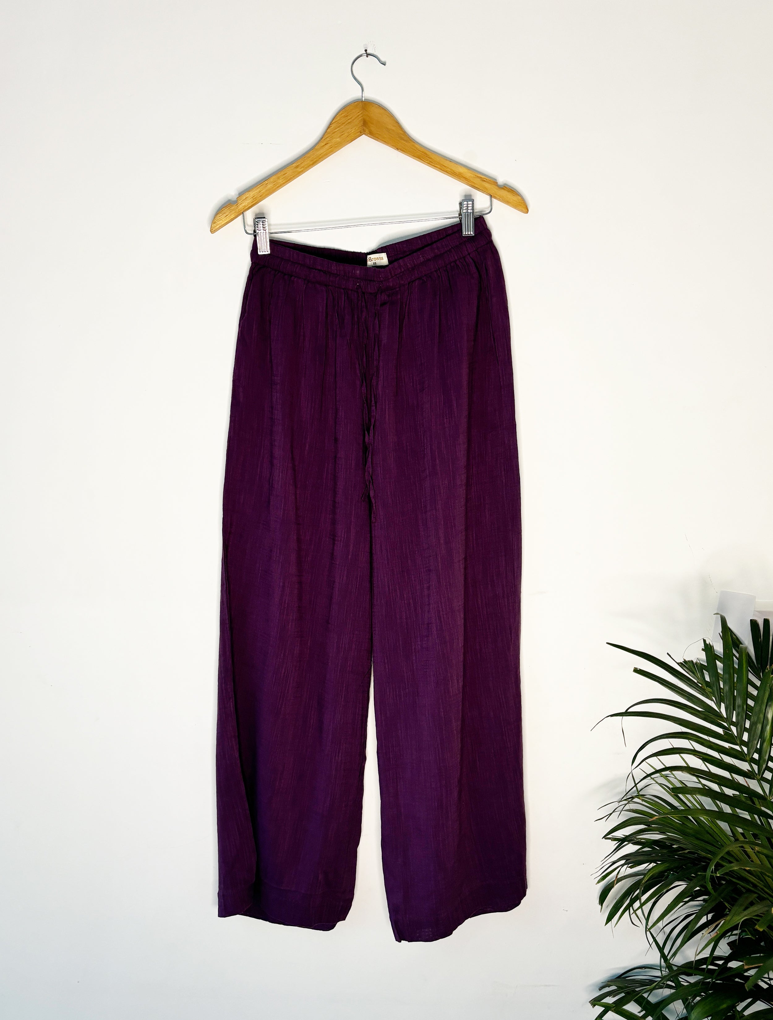 trueBrowns Purple Slub Pant - Distacart