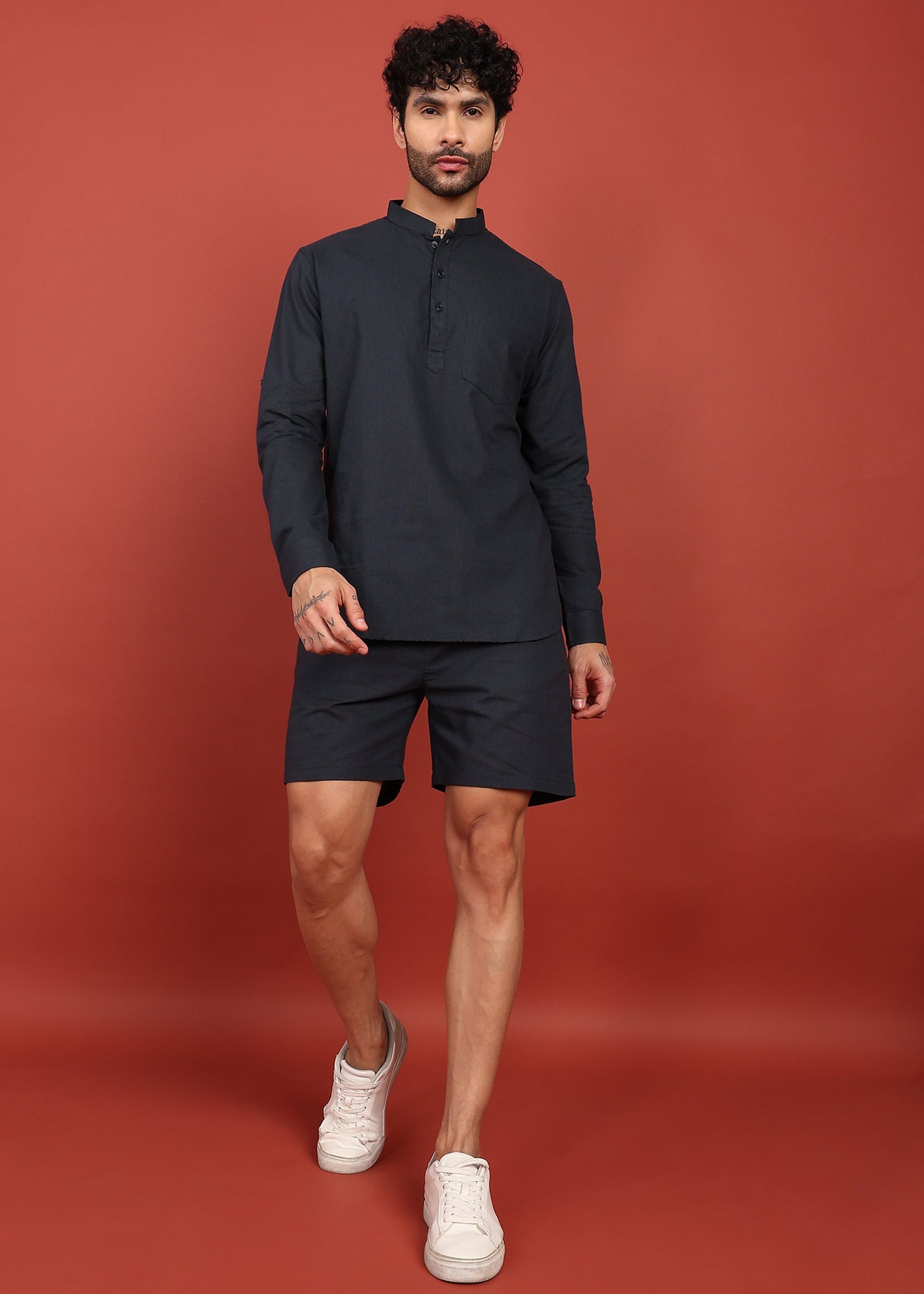 Fabmade Onyx Noir Short Kurta Co-Ord Set - Distacart