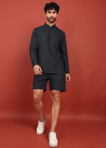 Thumbnail for Fabmade Onyx Noir Short Kurta Co-Ord Set - Distacart