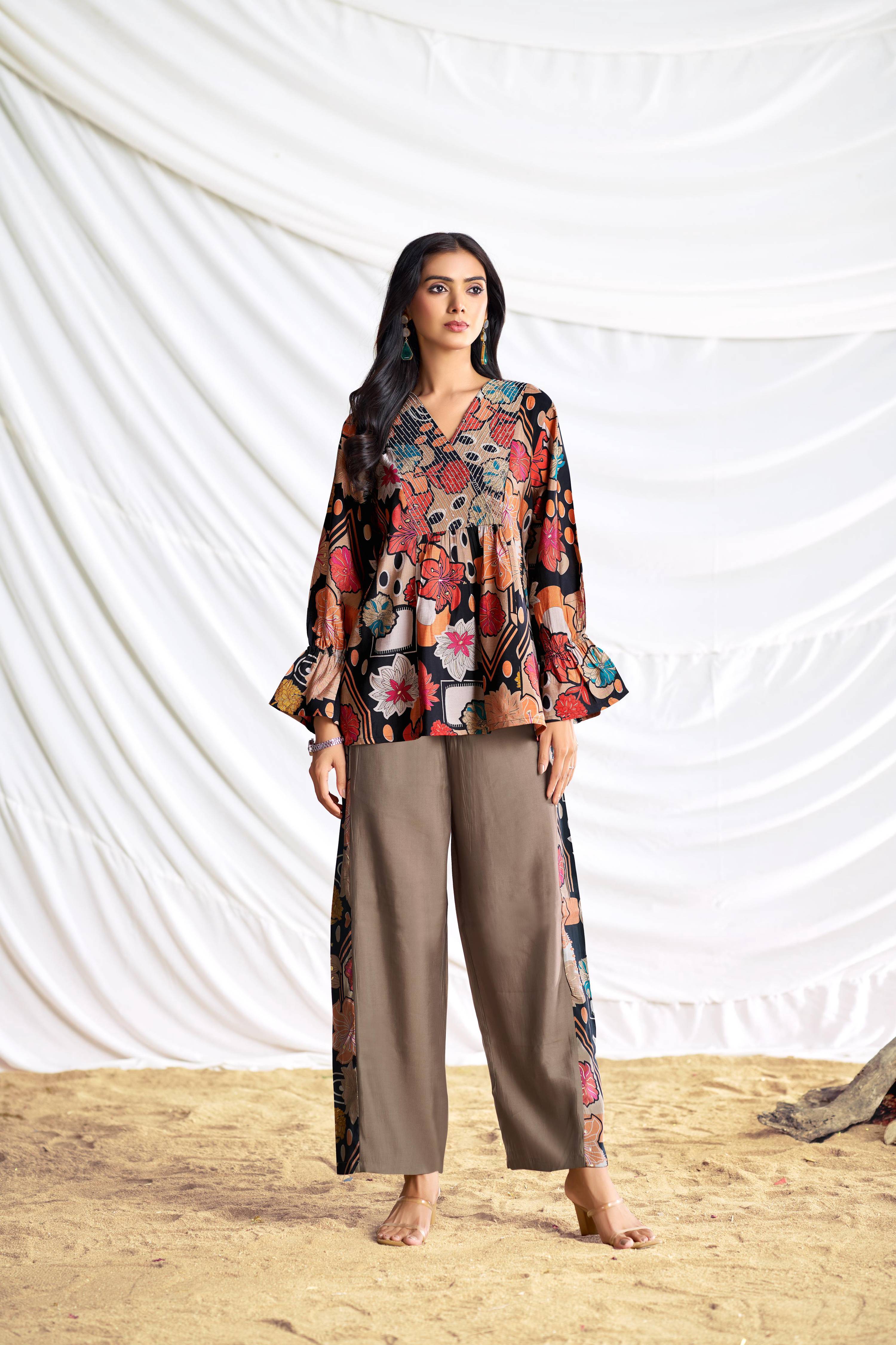 BulBul Ojasvi Black Chanderi Co-Ord Set