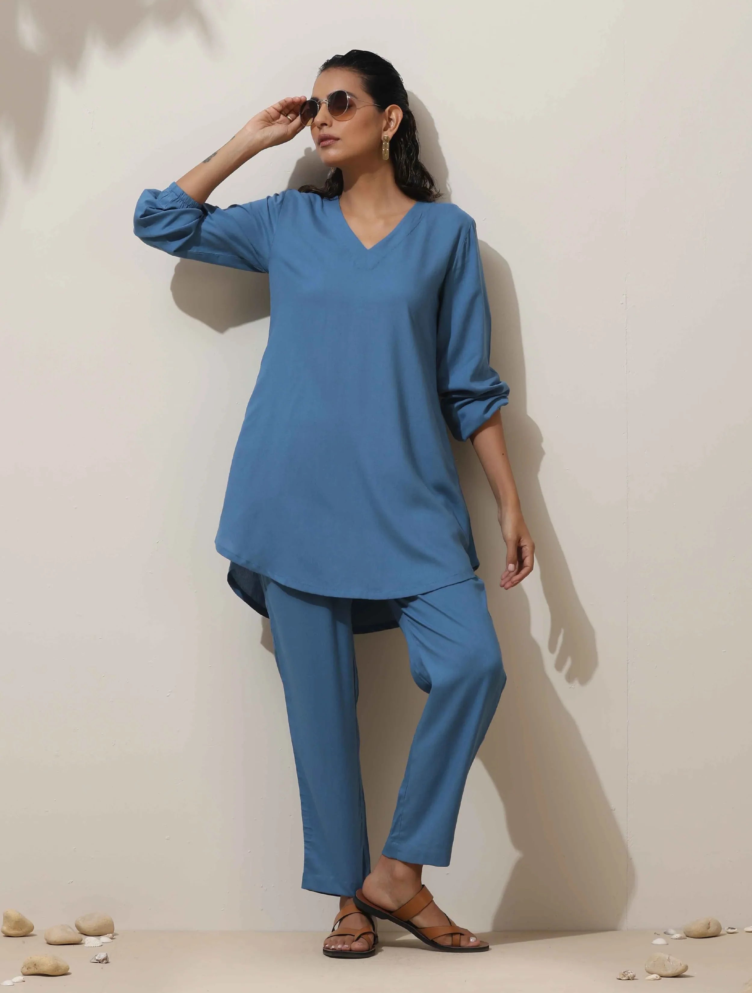 trueBrowns Blue Co-ord Set - Distacart