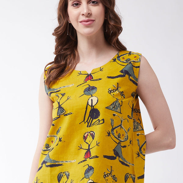 InWeave Quirky Sleeveless Top - Distacart
