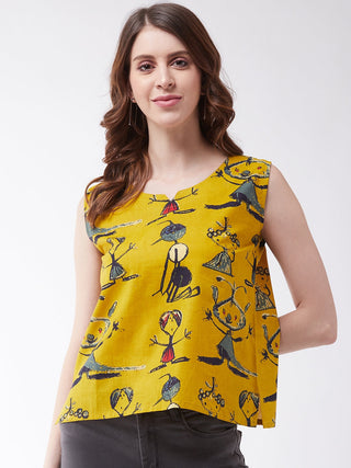 InWeave Quirky Sleeveless Top - Distacart