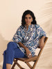 trueBrowns Blue Cotton Ikat Kaftan Co-ord Set - Distacart