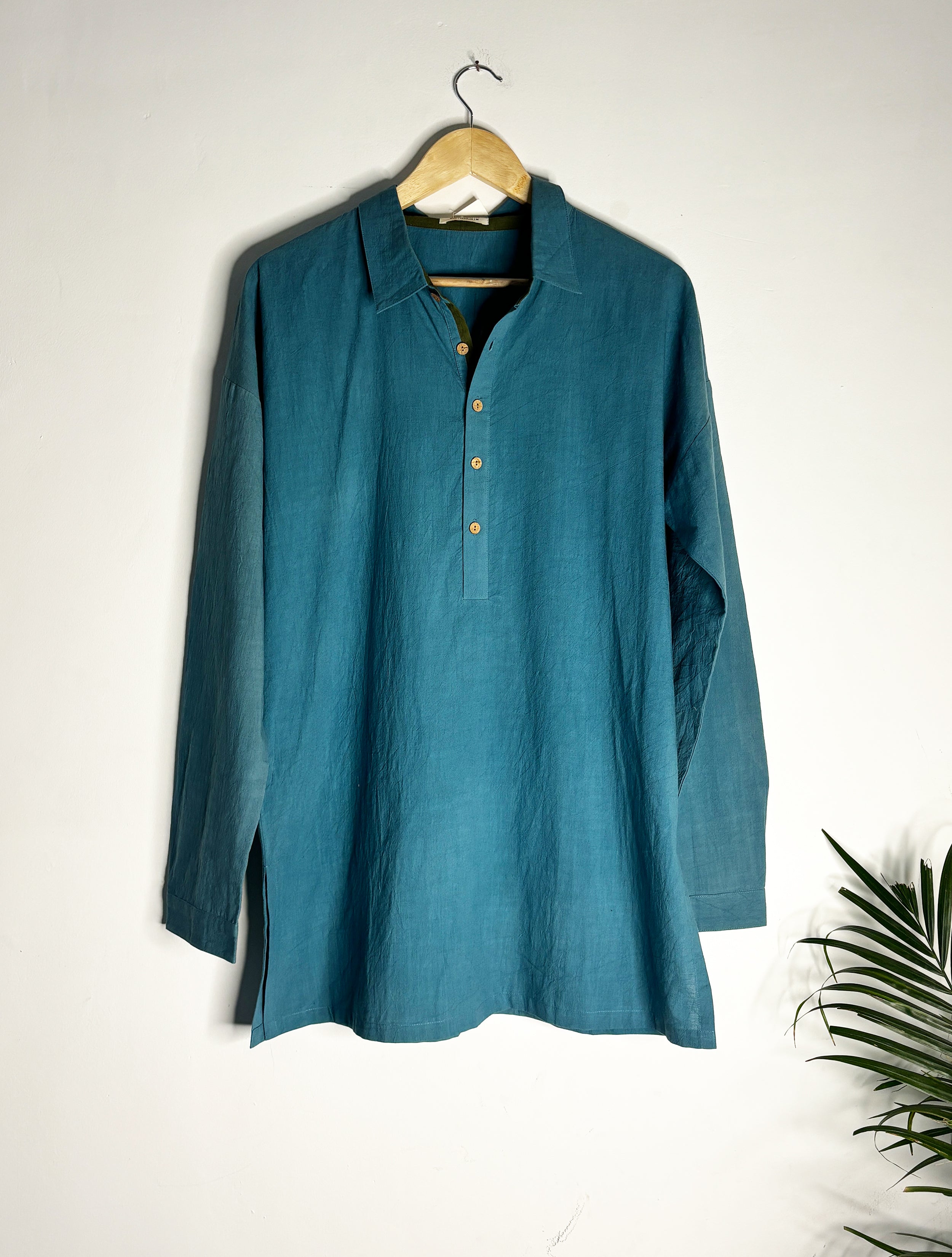 trueBrowns Blue Slub Men's Shirt - Distacart