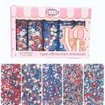 Thumbnail for confect edible patriotic sprinkles mix heart star sprinkles for cake cupcake decorations pack of 5 j4 03