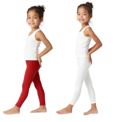 Chilins Lycra Red,White Cotton Legging for Girls
