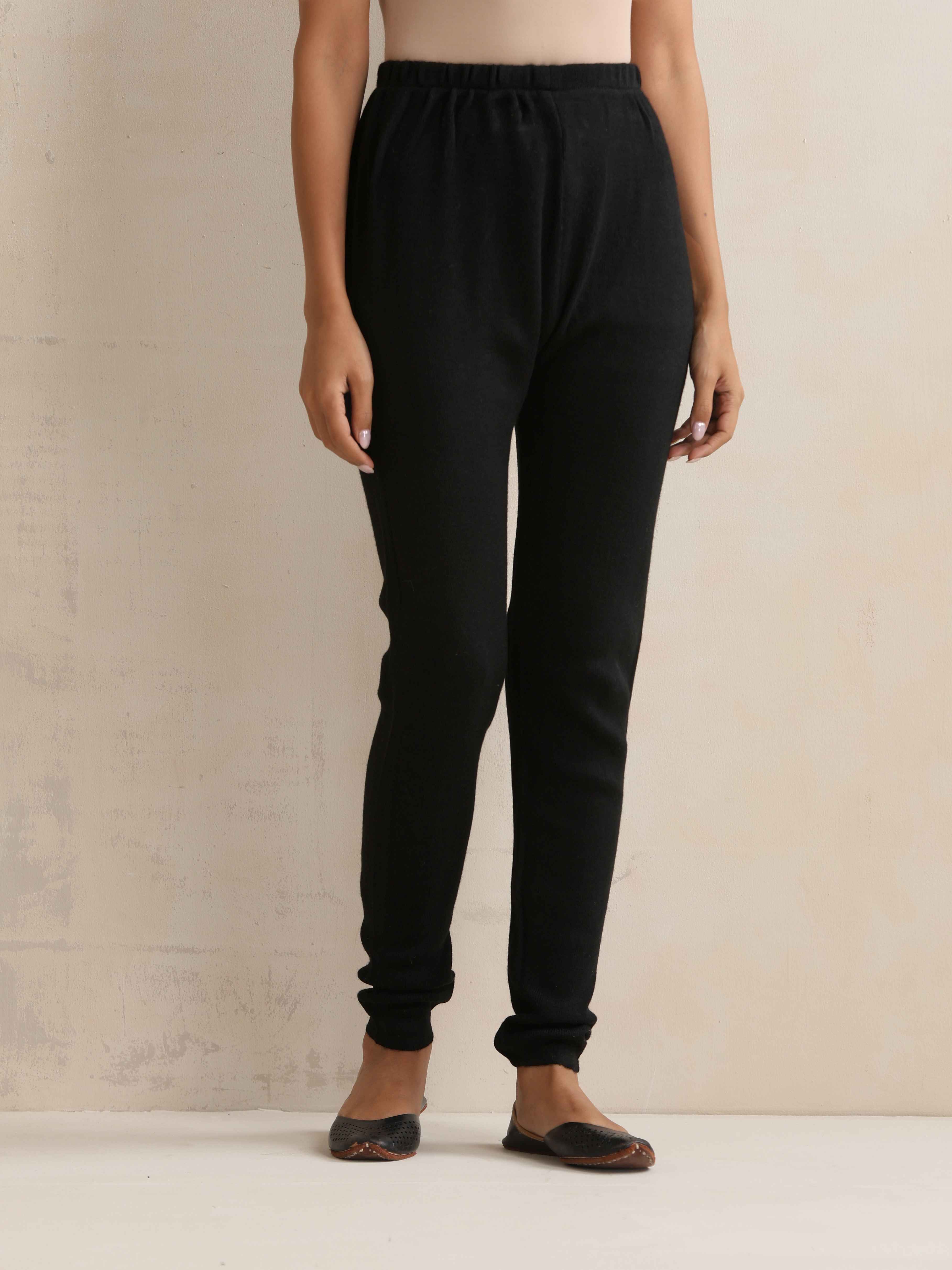 trueBrowns Black Woollen Leggings - Distacart